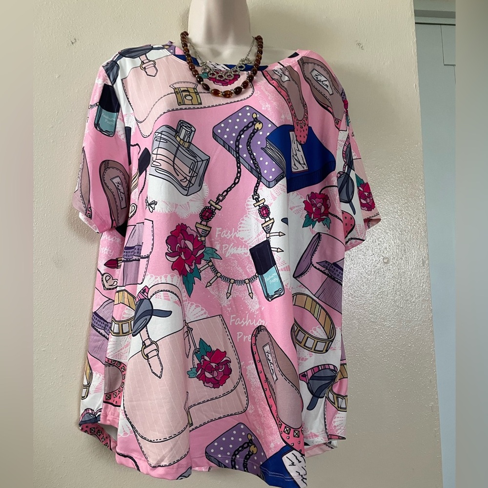 3X blouse fashion . Pink - Picture 4 of 7